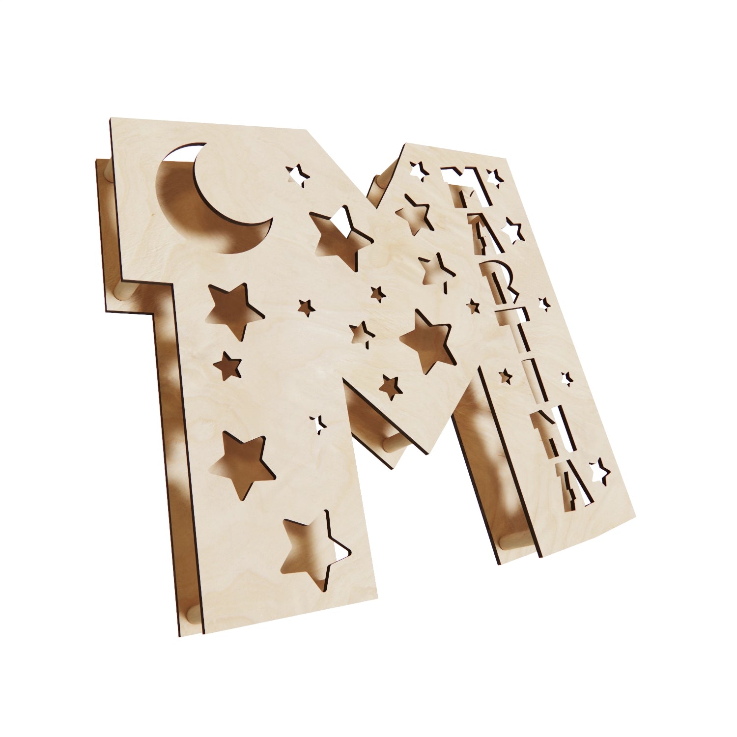 Lampada Lettera F In Legno Con LED - Decorazione Interna Moderna - Foto 13